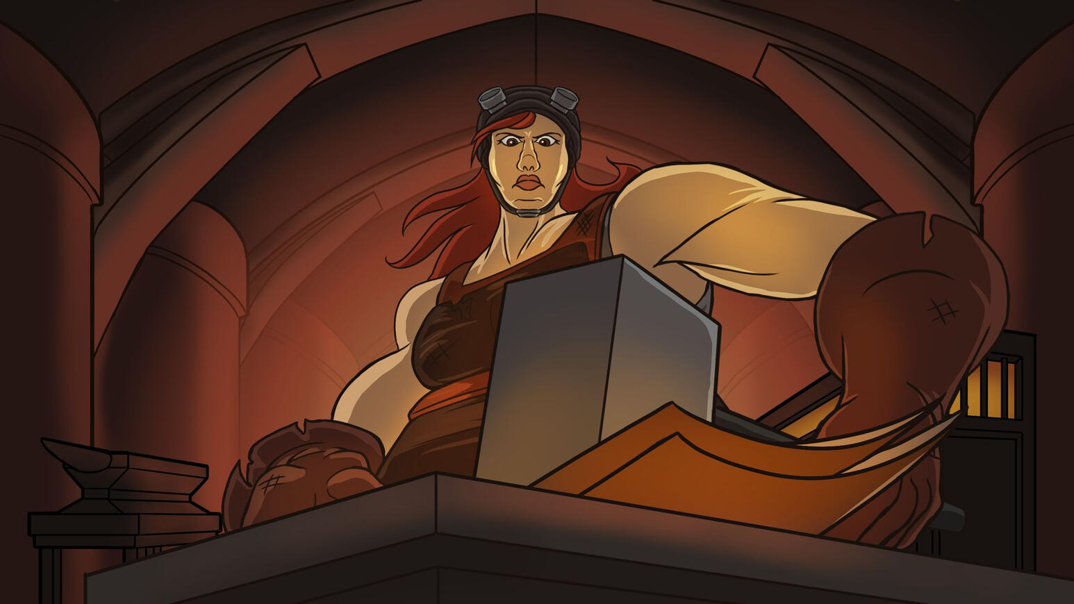 Blacksmith Working on Metal