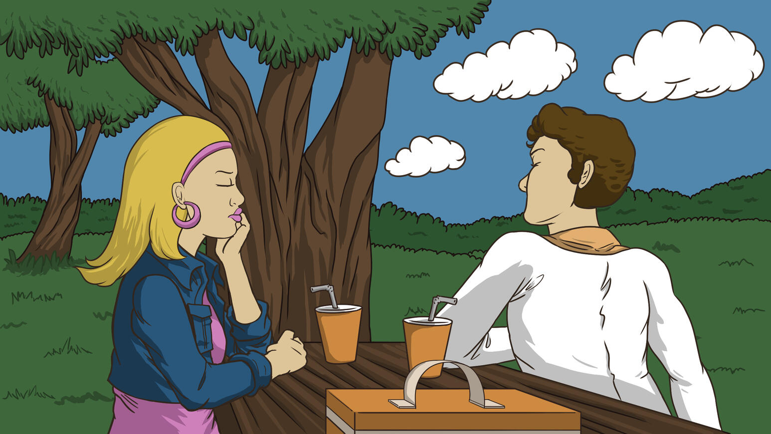 Woman and Man Talking