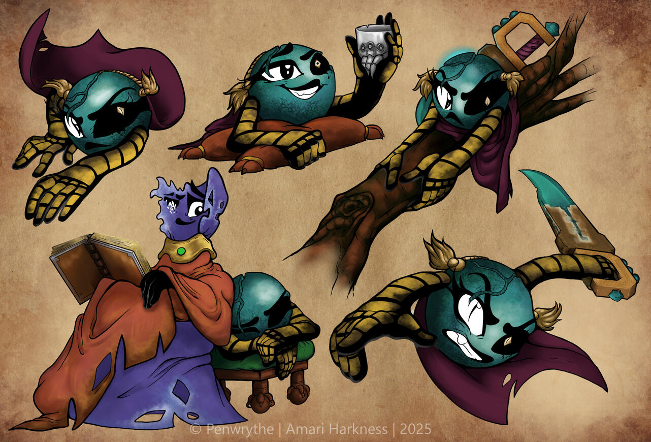 Eightenate Character Poses Sheet